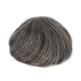 Suncolorhair Mens Toupee Human Hair with Grey for Men 240 Swiss Lace Front Undetectable Hairline Natural Hairpiece Unit System