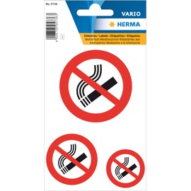 Herma 5736 please note NO SMOKING Labels – Pack of 3