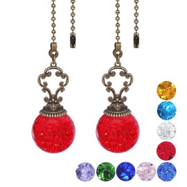 LONGSHENG – SINCE 2001 – 2 piezas clásico de ventilador de techo rojo cadena de tirar de la cadena de luz de extensión del ventilador decorativo