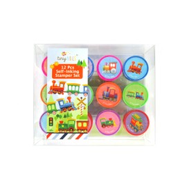 TINYMILLS 12 Pcs Train Stamp Kit for Kids - Train Stamper Set Gift Party Favors