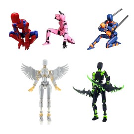WKSBBTS 5Pack Titan 13 Action Figure Assembled, T13 Action Figure Set, Dummy 13 Action Figures, Nova 13 Robot Toy, Lucky 13 Figure 3D Printed Multi-Jointed Movable, Birthday Gift Toy for Kids Boy