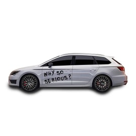 Finest Folia Joker Sticker 67 x 50 cm Why So Serious Lettering Saying Vehicle Decor Film for Car Bus Caravan Car Accessories Car Sticker Clown Humour (Black Gloss, KX012 Why So Serious Font)