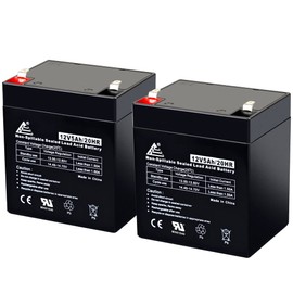 ECI Power 2 Pack: 12V 5AH VRLA AGM 12V 5AH Rechargeable Battery for LiftMaster 485LM/Craftsman 53918/Chamberlain 4228 Garage Door Opener, Security Alarm, etc