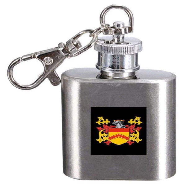 Watkin Family Crest Surname Coat of Arms 1oz Hip Flask