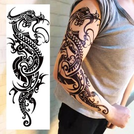 Aresvns Temporary Tattoo for Men and Women (L19“xW7”), Full Arm Fake Tattoos for adults,Waterproof Realistic Sleeve Tattoos Long lasting colorful-3