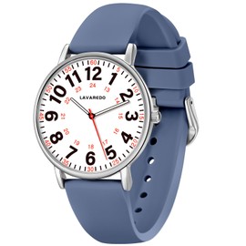 Bomieux Nurse Watch for Nurses Doctors Women Men,Waterproof Analog Watches with Luminous Dial and Japanese Quartz Movement,Easy to Read Military Time Watch with Second Hand, 12/24 Hours,Silicone Band