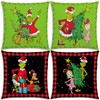 Merry Christmas Throw Pillow Covers 18x18 Green Christmas Winter Holiday