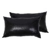 Eternal Beauty Set of 2 Sequin Decorative Pillow Cover Black
