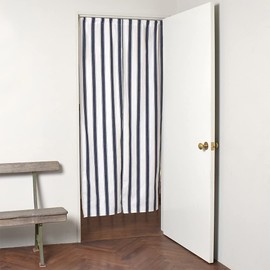 W3801410 Room Divider Curtain, Noren, Stylish, Scandinavian Blindfold, 70.9 inches (180 cm), Length 33.9 x 70.9 inches (86 x 180 cm), French Chic Stripe, Style Decor