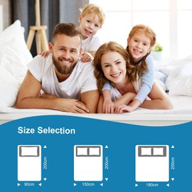 Mattress Protector 90 x 200 cm Waterproof Mattress Topper, Waterproof and Breathable Mattress Cover with Diamond-Shaped Bed Sheet Silent Material Topper, Moisture Protection, Washable Bed Sheet, White