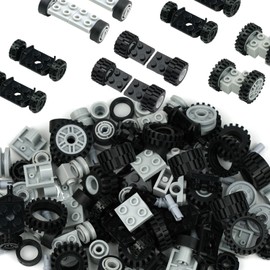 Wheels and Axles Set, Car Parts Chassis Pieces Tires Building Blocks, Compatible with Classic Bricks Toys