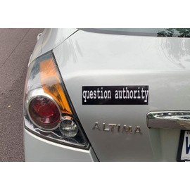 Gear Tatz - QUESTION Authority - Political Car Magnet - 2.75 X 9.5 inches - Professionally Made in The USA - Magnetic Decal