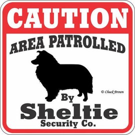 Signs Up Dog Yard Sign Caution Area Patrolled by Sheltie Security Company