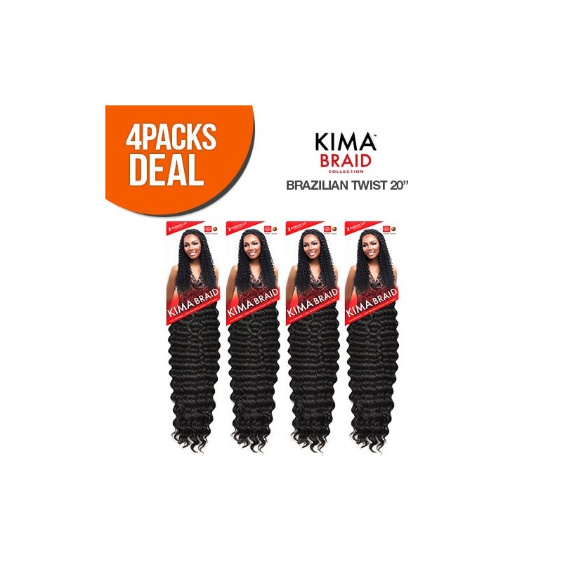 Harlem125 Synthetic Hair Braids Kima Braid Brazilian Twist 20" (4-Pack,