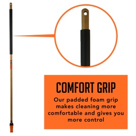 SWOPT Premium Cotton Mop + 60" EVA Foam Comfort Grip Wooden Handle - Mop Head with Long Handle Interchangeable with All SWOPT Cleaning Products - Safe for Wood, Laminate or Tile