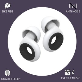 Reusable Ear Plugs for Sleep - Noise Cancelling, Snoring, Travel, and Concerts | 25dB Hearing Protection with Noise Reduction | Comes with 8 Ear Tips and XS/S/M/L - White