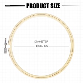 Embroidery Hoop 6 Inch 12 Pieces, Circle Embroidery Hoops Bulk, Round Large Embroidery Hoop, Adjustable Hoop Ring for Art Craft Handy Sewing Cross Stitch Supplies and Home Decoration