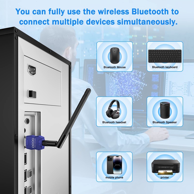 QGOO Class 1 Long Range USB Bluetooth Adapter for PC