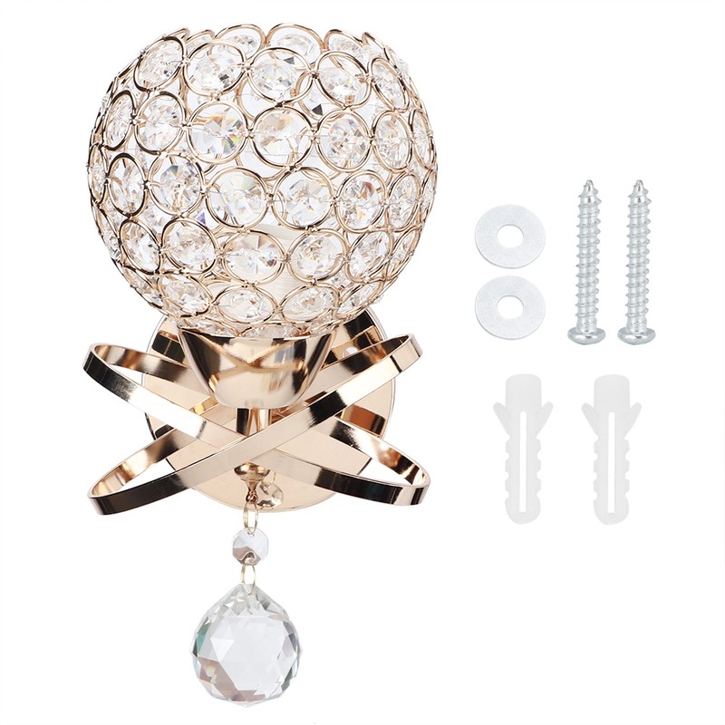 Round Wall Lamp Crystal Lamp E14 Lamp Holder for Home