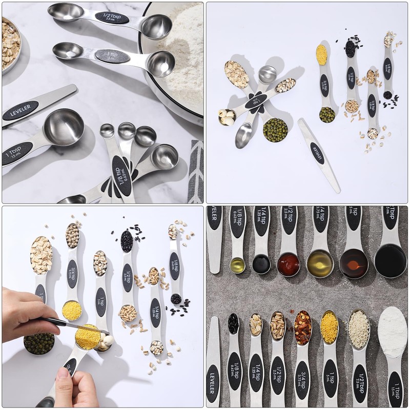 YOPPLND Magnetic Measuring Spoon Set Double sided measuring spoon Kitchen
