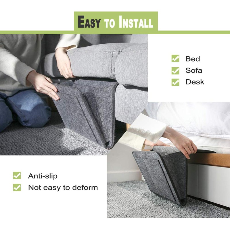 DOURR Felt Bedside Caddy Bed Dorm Bunk Organizer Storage Pocket