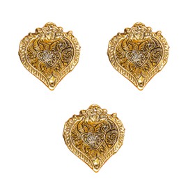 Wonder Care Metal Gold Oil Lamps for Diwali Decorations for Home Diya | Decor for Diwali with Diya Set | Diwali for Pooja ,Return Gift for Friends, Family Indian Diya lamp Diwali Diya 3 Piece Set