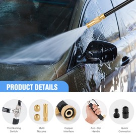 High Pressure Power Washer Wand, Heavy Duty Metal with Universal Hose End, Hydro Jet Water Hose Nozzle, Wand Lance for for Car Window Pet Washing and Plant Water