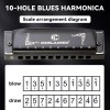 CONJURER 10Hole Diatonic Harmonica Blues Harmonica C Professional Mouth Organ