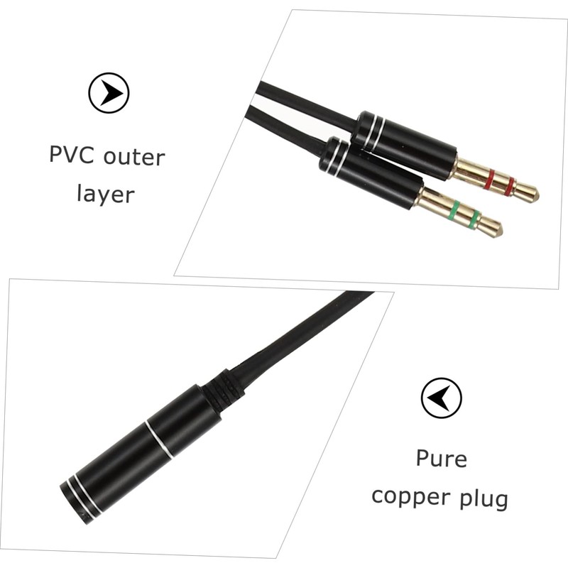 Operitacx 2pcs Dual Male Headphone Audio Splitter Cable for Laptop