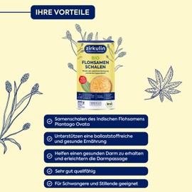 Zirkulin Organic psyllium husks 200 g tin - promotes digestion and intestinal health - neutral taste - supports a fibre-rich and healthy diet - very well swellable