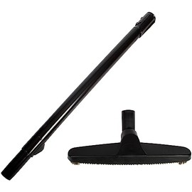 Cen-Tec Systems 98306-AZ Button Lock Telescopic Wand and 12" Natural Fill Floor Brush for Vacuums, Black