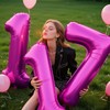 40 Inch Large 17 Balloon Numbers Rose Purple Big Foil