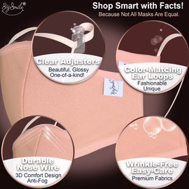 BigSmile 5 Cloth Face Masks for Women Washable Reusable Breathable Adjustable