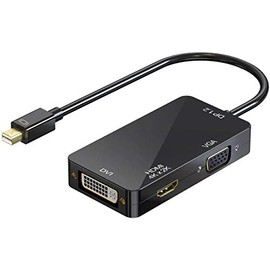 BeckenBower 3 in 1 Mini Display Port Converter Mini Displayport to DVI/VGA Adapter for Mac MacBook Air Thunderbolt DP to HDMI Compatible with DP V1.1 Version (Black)