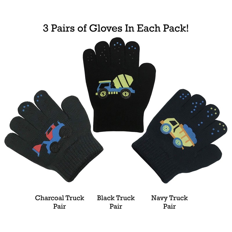 N'Ice Caps Kids Magic Stretch Gloves Mitten 3 Pairs Toddler