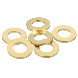 sourcing map 6 Pack Brass Flat Washer, M16 Copper Washers Crush Washer Kit Assortment, 16mm ID, 30mm OD, 3mm Thick for Bolts Screws Machinery Repair, Outdoor Construction