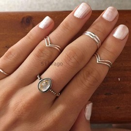 9x12MM Pear Gemstone Ring in 925 Sterling Silver for Women, Girl, Bridesmaid Gift (US Ring size 7, Golden Rutilated Quartz)