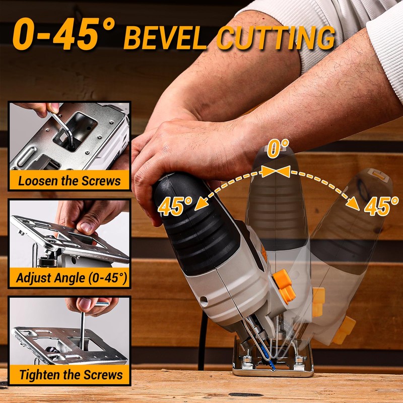 Jig Saw Corded: DEKOPRO Electric Jigsaw Tool Power Jig Saws