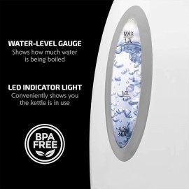 OVENTE Electric Kettle, 1.7L Fast Boiling Water Heater for Coffee or Tea, BPA Free