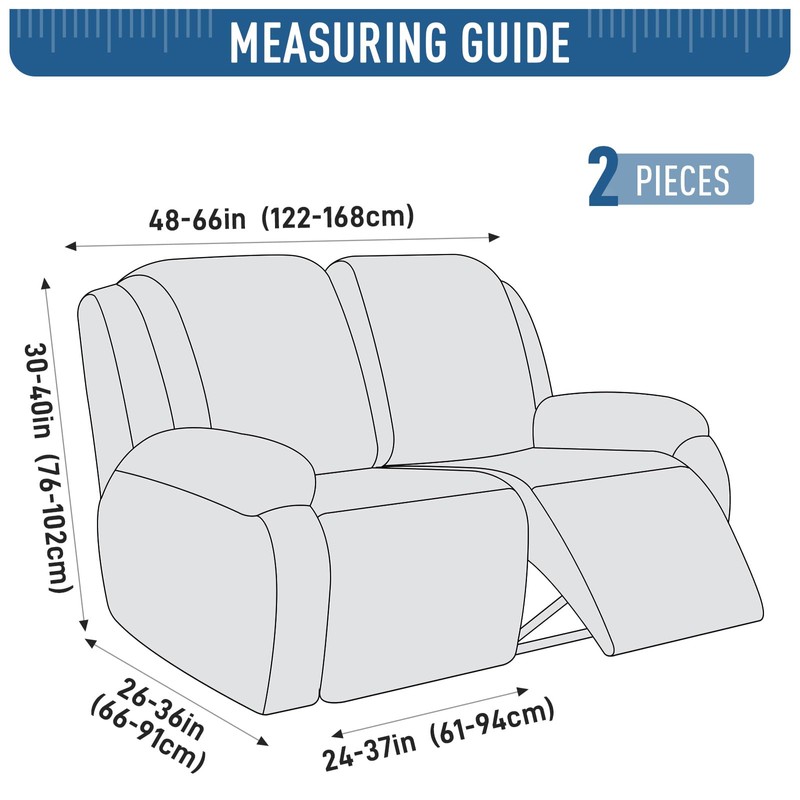 TAOCOCO Recliner Loveseat Cover, Stretch Jacquard Reclining Loveseat Cover Furniture