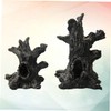 Sosoport 3pcs Landscape Resin Tree Statues Tree Trunk and Hollow
