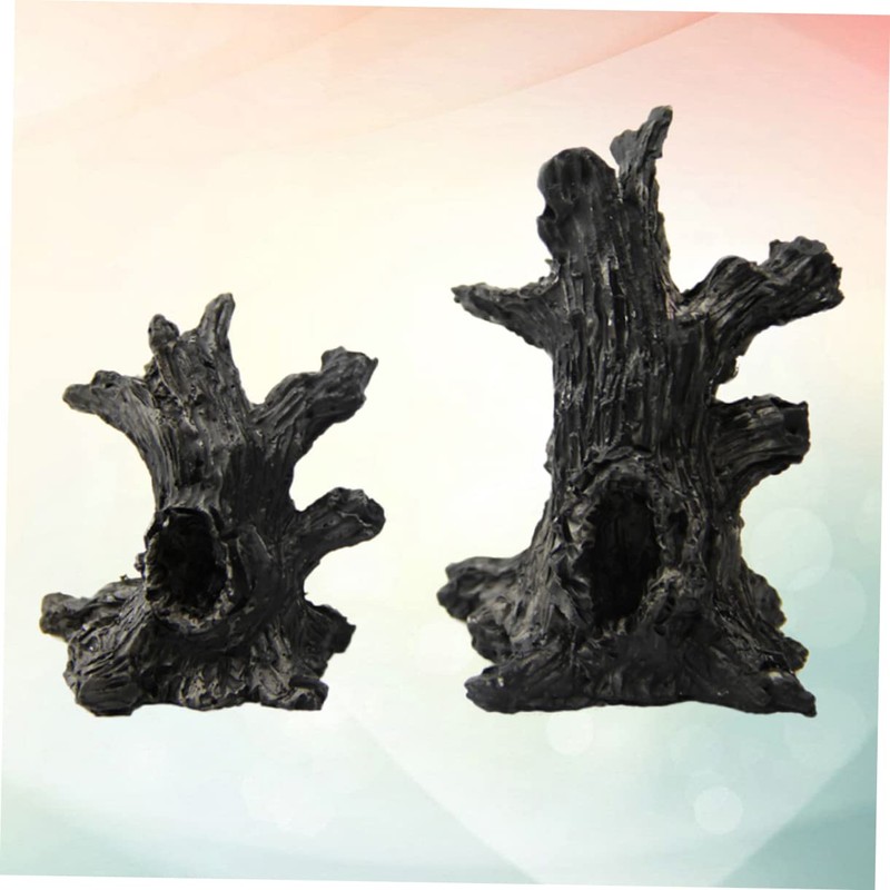 Sosoport 3pcs Landscape Resin Tree Statues Tree Trunk and Hollow