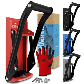 16oz 12oz metal Can Crusher Wall Mounted，Aluminum Can Crushers Heavy Duty，Can Crushers for Recyclings With Bottle Opener and Non-Slip Mat for Recycling，Home Improvement Must Haves (Red)