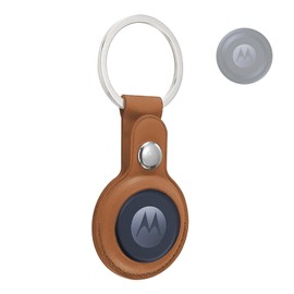 Moto Tag Case with Keychain,Portable Leather Moto Tag Holders,Protective Accessories for GPS Item Finders Accessories,Anti-Scratch, Shockproof & Dustproof (Brown)