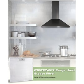 2PCS Range Hood Grease Filter, Fit for GE JVW5301BJ1TS JVW5301BJTS JVW5301EJ1ES JVW5301FJ1DS JVW5301SJ1SS Range Hood, 30" Wall-Mount Pyramid Chimney Hood Replace WB02X24872