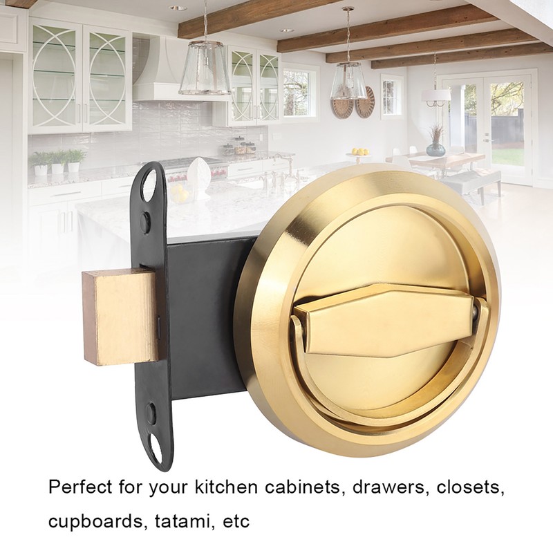 Stainless Steel Door Lock with Handle Pull Ring for Cabinet