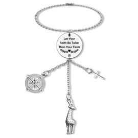 Giraffe Hanging Ornaments Car Pendant for Home Vehicle Giraffe Gift for Giraffe Lovers Inspirational Gifts for Friends Sister Daughter Animal Lovers Gifts Religious Gift Rearview Mirror Car Charm