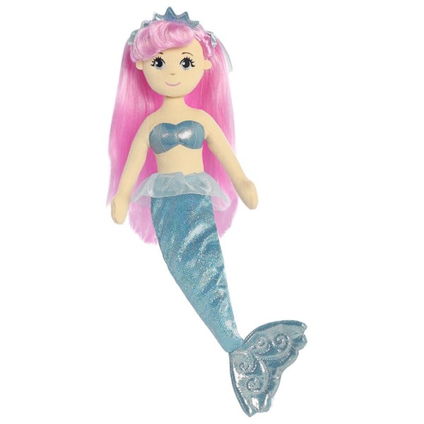 Aurora, 33206, Sea Shimmers Crystal The Mermaid, 18In, Soft Toy, (Pink,Blue,Peach)