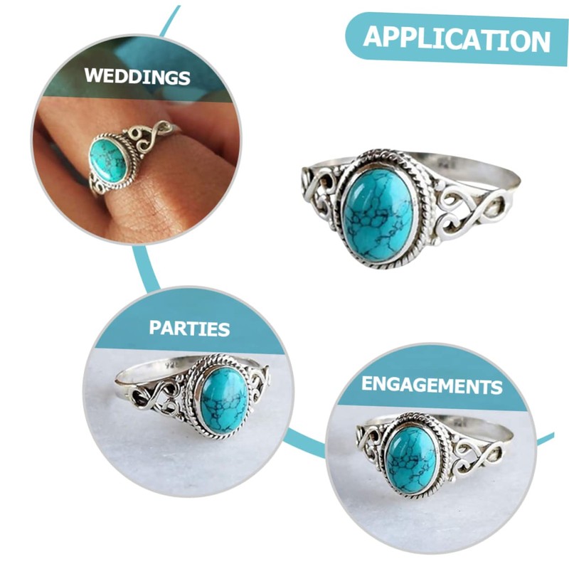 TEHAUX Pcs Elegant Ring for Women Western Jewelry Vintage Style