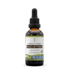 Secrets of the Tribe Wild Lettuce USDA Organic | Alcohol Extract, High-Potency Herbal Drops, Digestive | Made from 100% Certified Organic Wild Lettuce (Lactuca virosa) Dried Herb 2 oz
